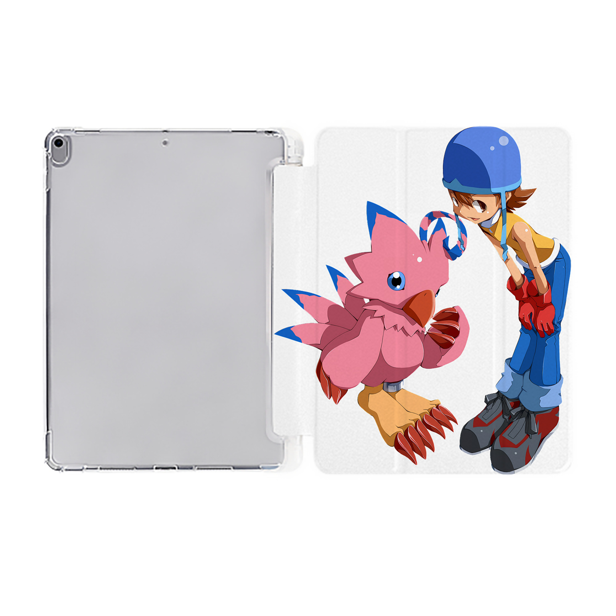（画像用） Digimon デジタルモンスター/デジモン IPad ケース ペン収納付き 三つ折りスタンド PUレザー×シリコン 対応機種9.5/10.5/10.9インチ